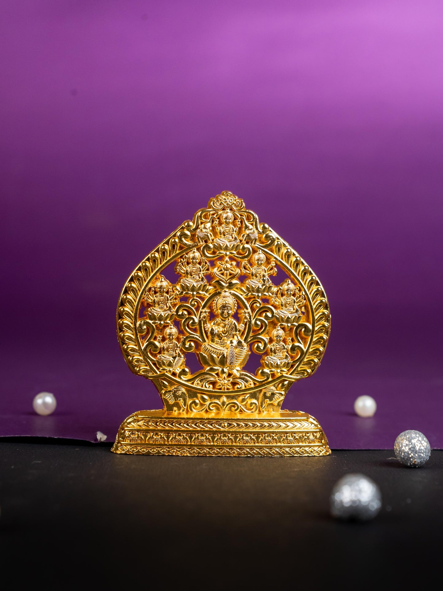Murti - Ashtalakshmi - Gold Finish - 3 inch - WBG1794-3