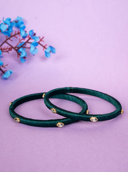 Silk Thread Bangles - Set of 2 - 2.6 inch - WBG1796-1