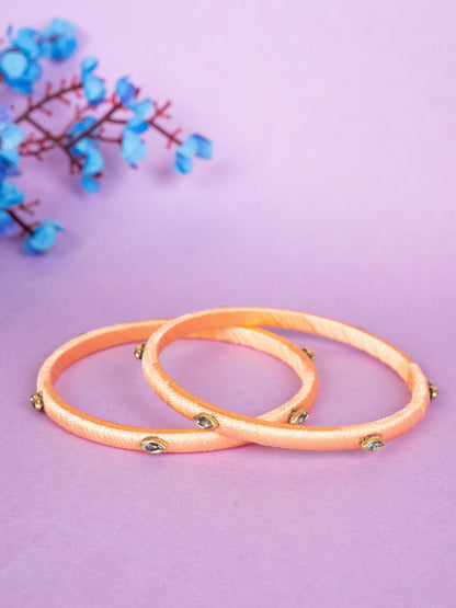 Silk Thread Bangles - Set of 2 - 2.6 inch - WBG1796-1