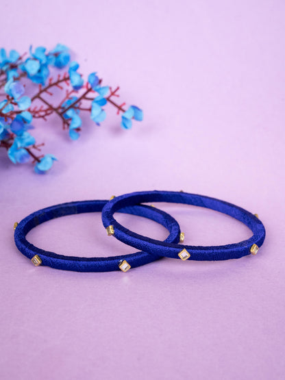 Silk Thread Bangles - Set of 2 - 2.6 inch - WBG1796-1