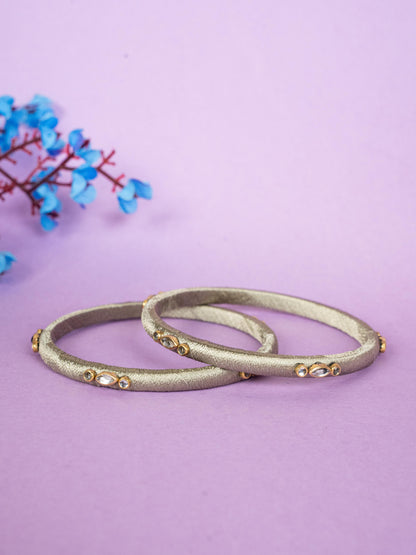 Silk Thread Bangles - Set of 2 - 2.8 inch - WBG1796-2