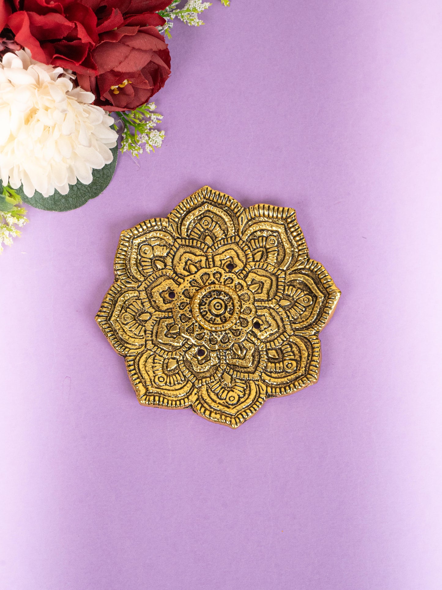 Zinc Alloy - Flower Agarbathi Stand - Gold - WBG1801-1