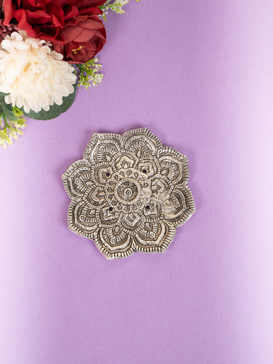 Zinc Alloy - Flower Agarbathi Stand - Silver - WBG1801-2