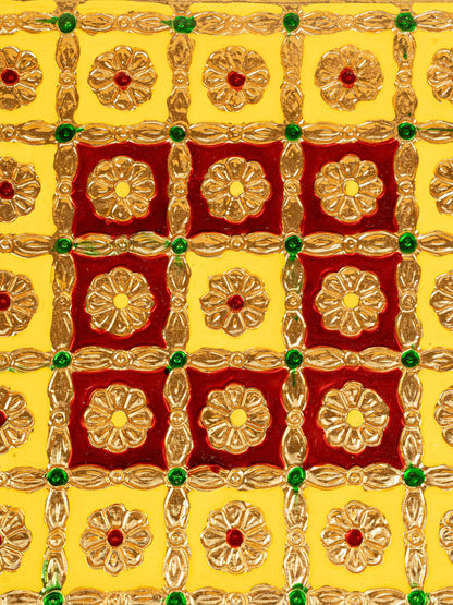 Meenakari Manai - Yellow - 8x8 inch - WBG1806-3