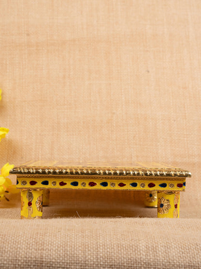 Meenakari Manai - Yellow - 8x8 inch - WBG1806-3