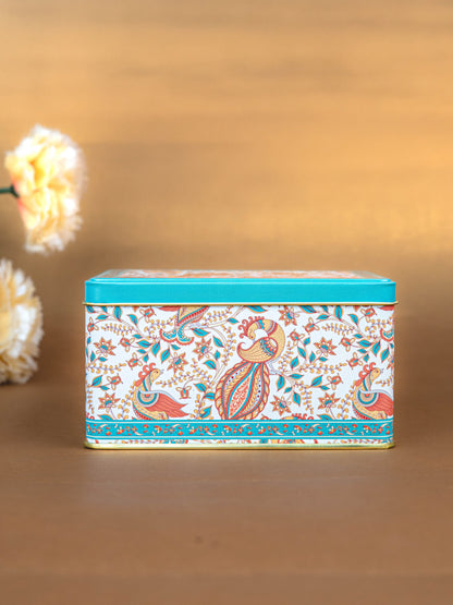 Tin Box - Floral Peacock Design - 5x3 inch - WBG1808