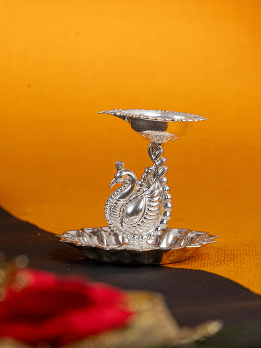 German Silver Annapakshi Diya - 3 inch - WBG1814