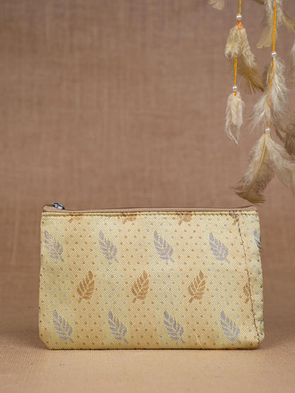 Raw Silk Purse - Leaf Design - WBG1820
