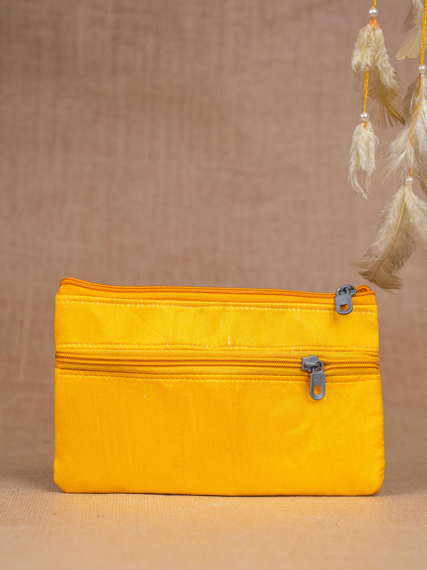Raw Silk Purse - Leaf Design - WBG1820