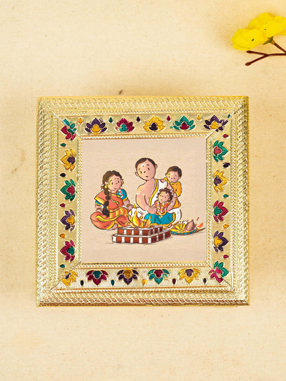 Customized - Meenakari Dry Fruit Box - 6x6 inch - Gold - WBG1824