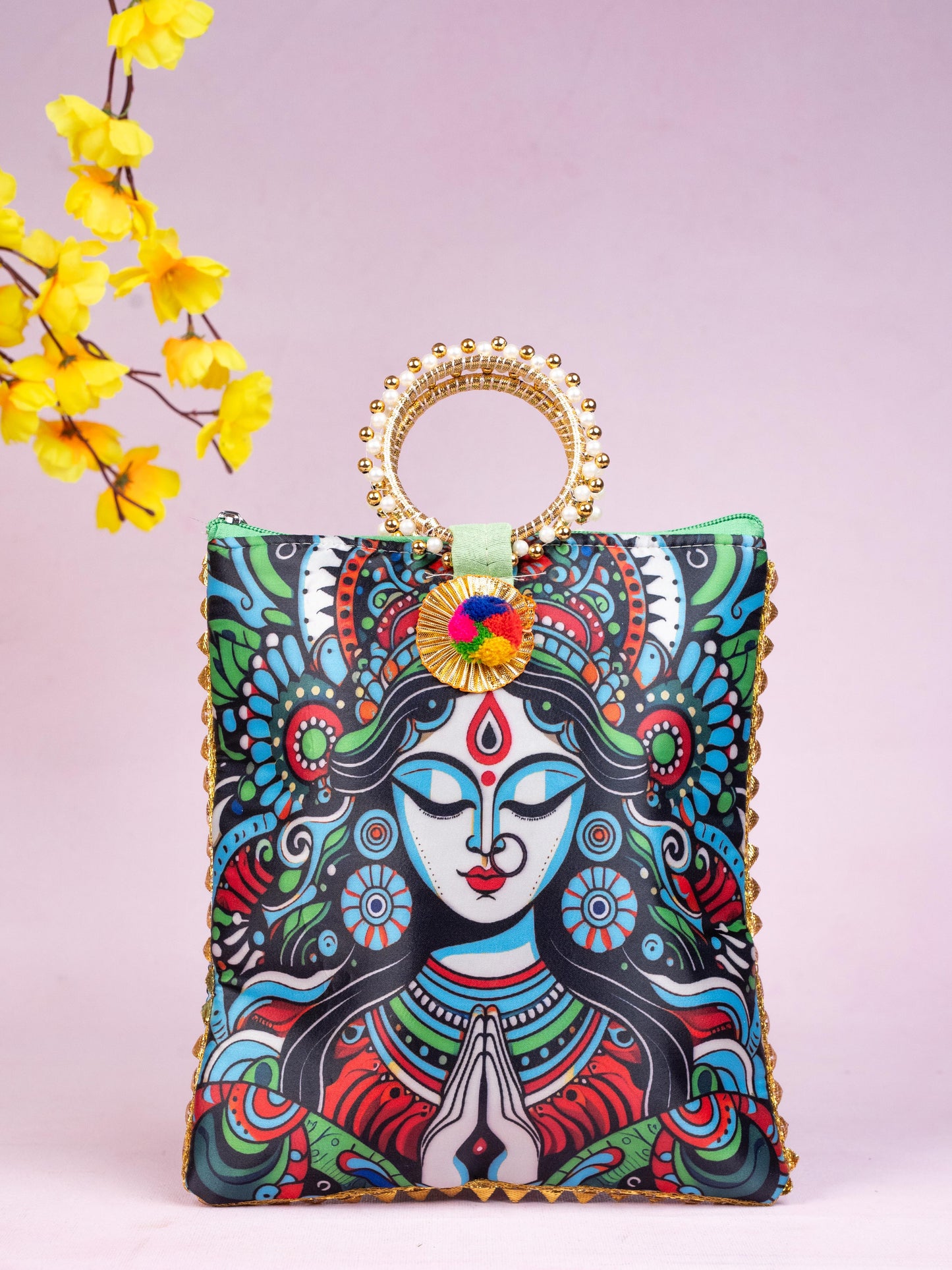 Multi Color - Durga Face Digital Printed Hand bags - WBG1828
