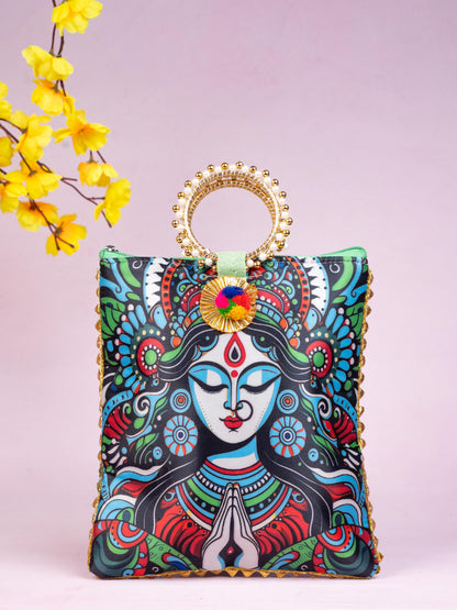 Multi Color - Durga Face Digital Printed Hand bags - WBG1828