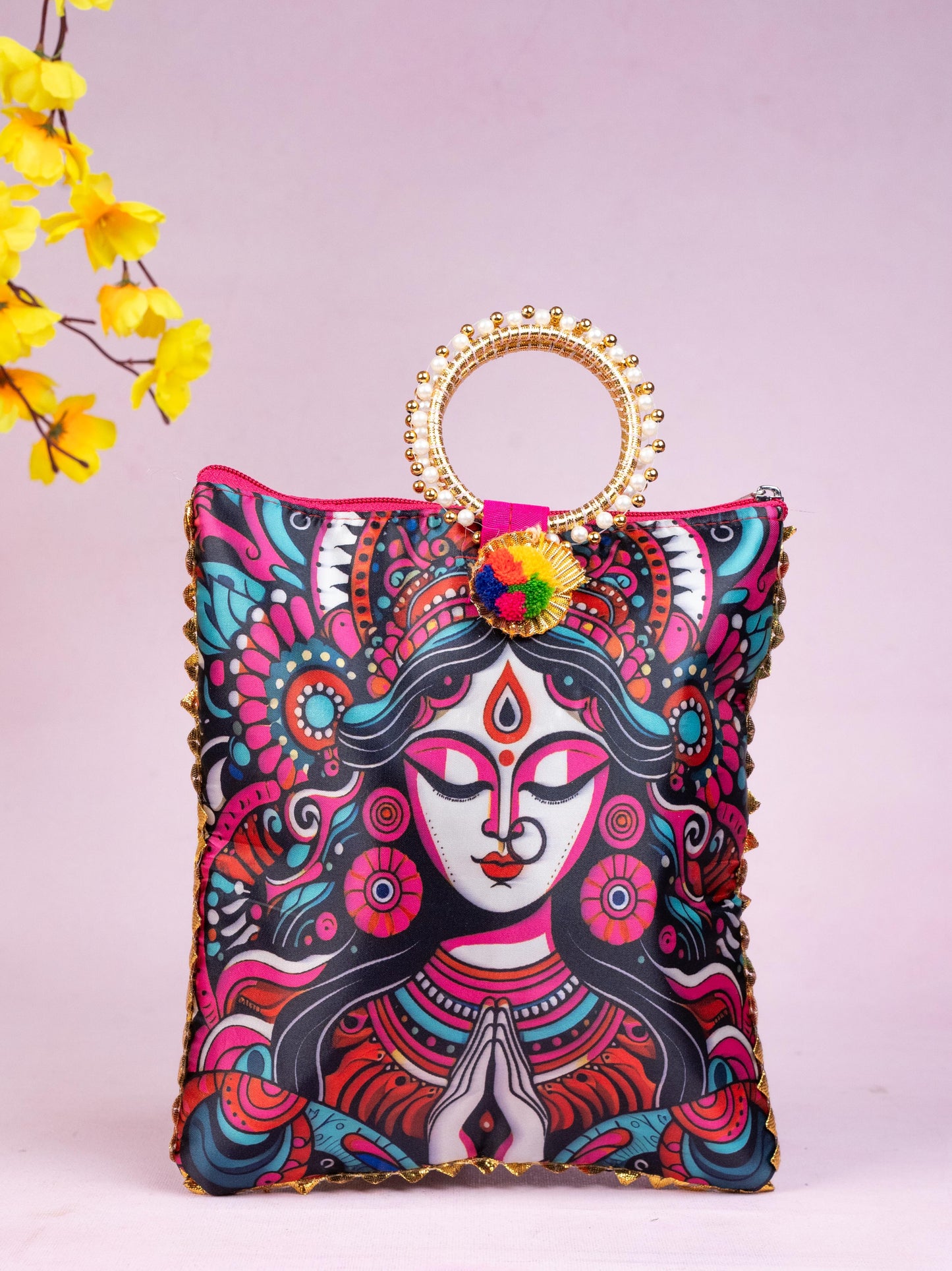 Multi Color - Durga Face Digital Printed Hand bags - WBG1828