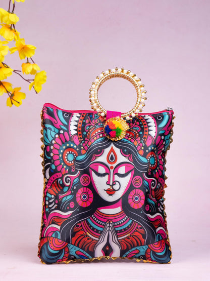 Multi Color - Durga Face Digital Printed Hand bags - WBG1828