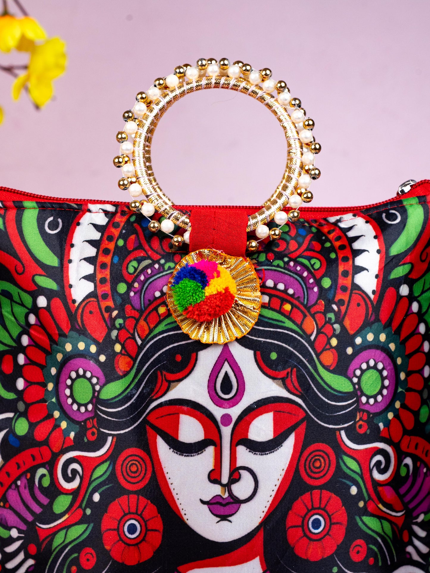Multi Color - Durga Face Digital Printed Hand bags - WBG1828