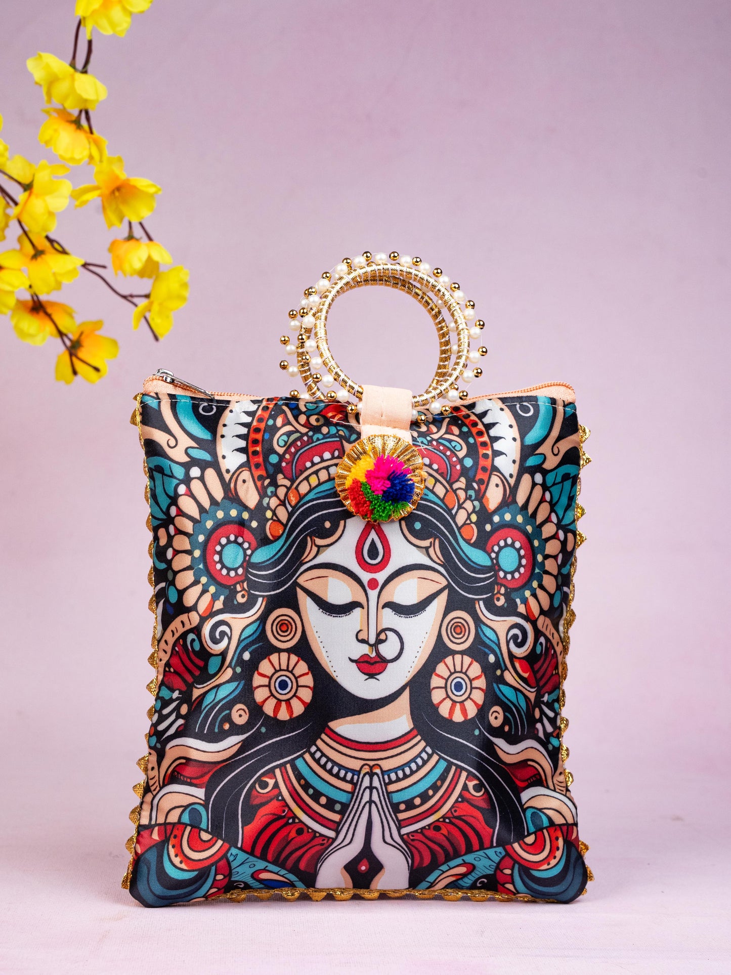 Multi Color - Durga Face Digital Printed Hand bags - WBG1828