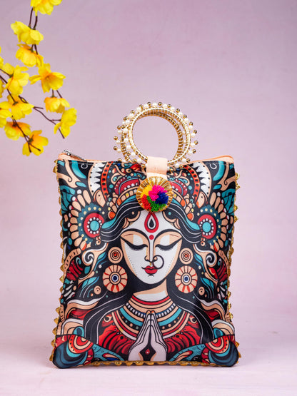 Multi Color - Durga Face Digital Printed Hand bags - WBG1828
