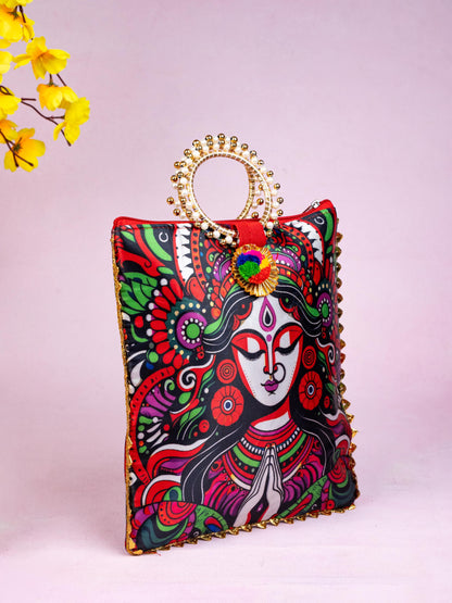 Multi Color - Durga Face Digital Printed Hand bags - WBG1828