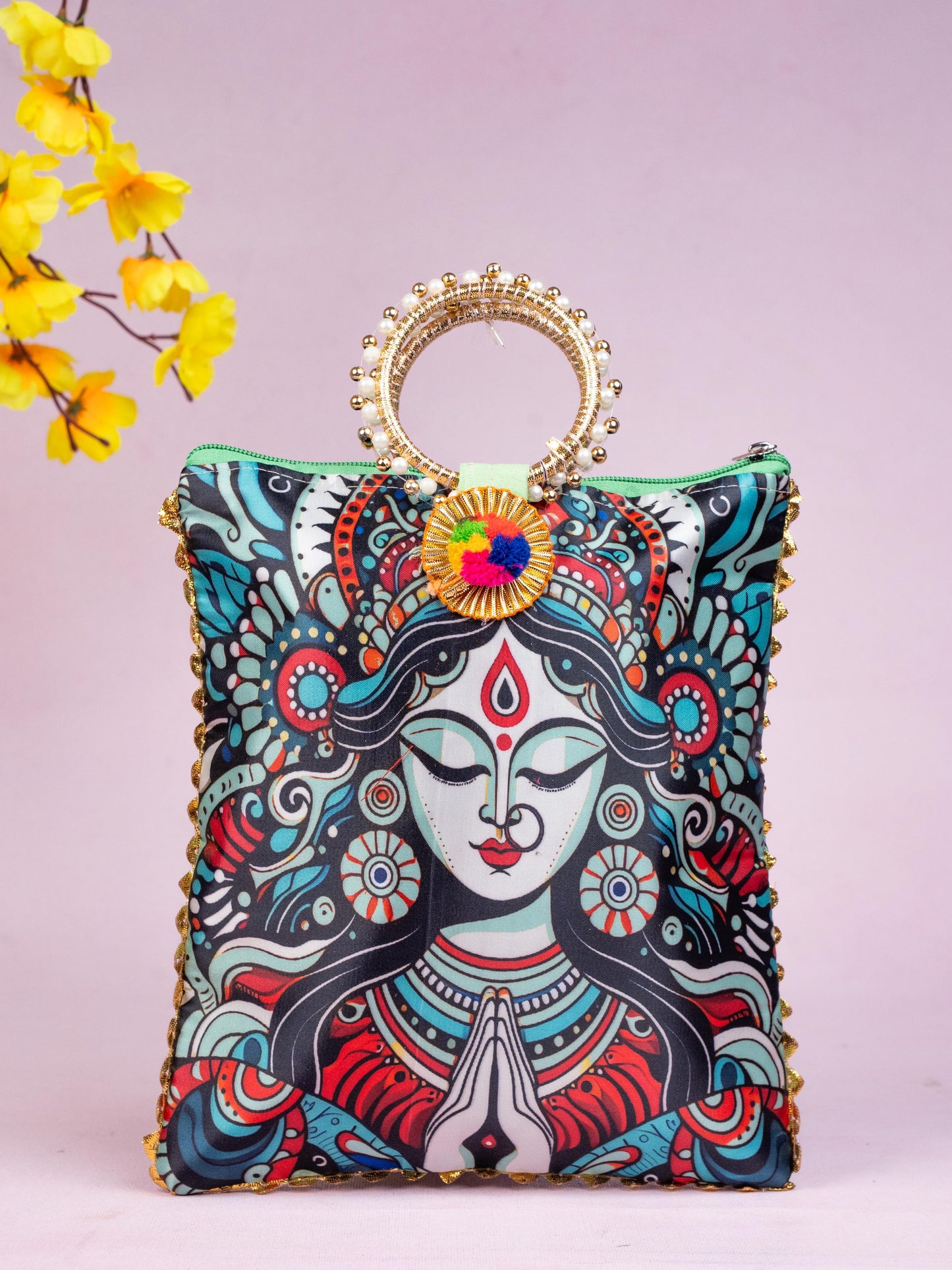 Multi Color - Durga Face Digital Printed Hand bags - WBG1828