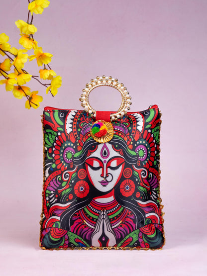 Multi Color - Durga Face Digital Printed Hand bags - WBG1828