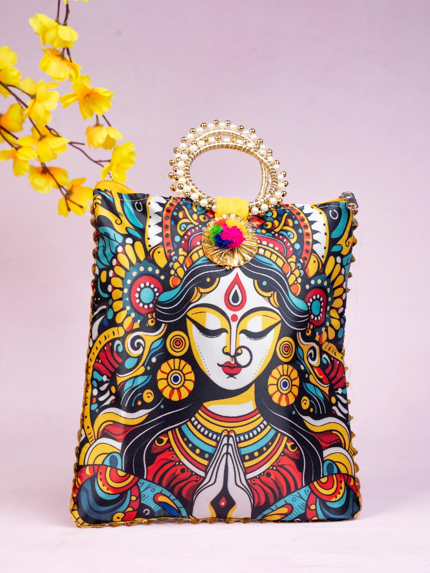 Multi Color - Durga Face Digital Printed Hand bags - WBG1828