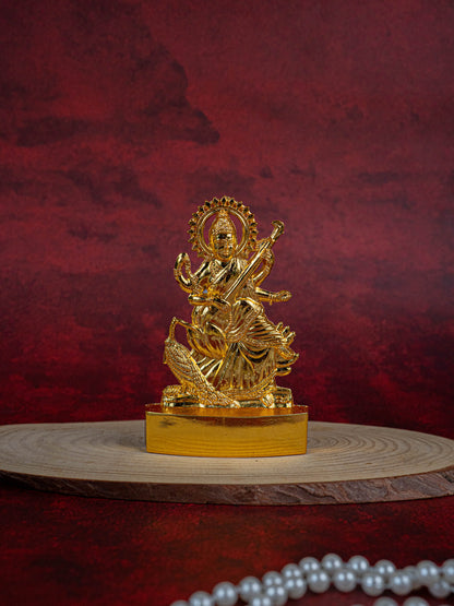 Saraswathi Murthi - Gold Finish - 4 inch - WBG1830-1
