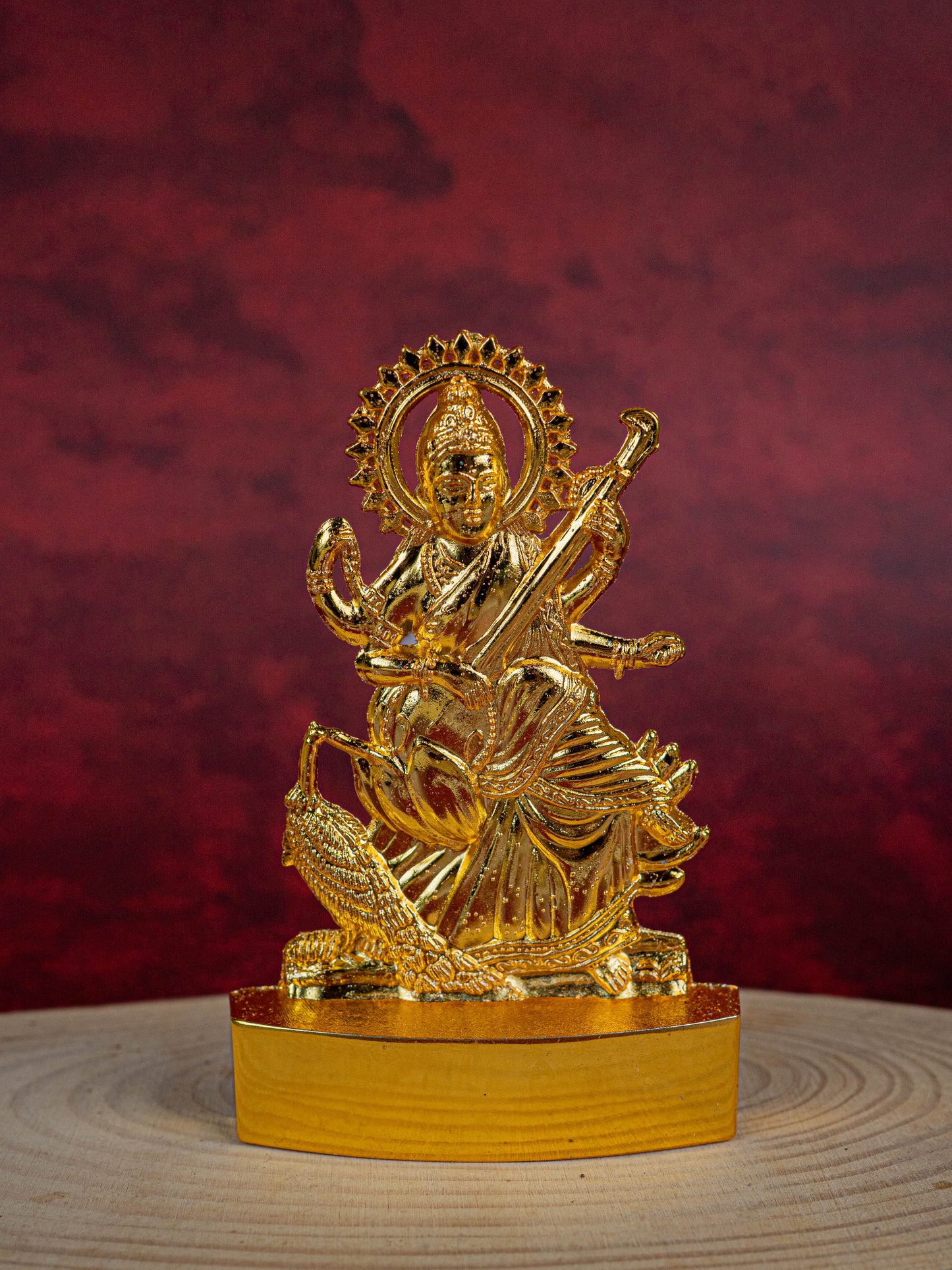 Saraswathi Murthi - Gold Finish - 4 inch - WBG1830-1