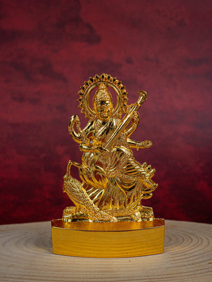 Saraswathi Murthi - Gold Finish - 4 inch - WBG1830-1