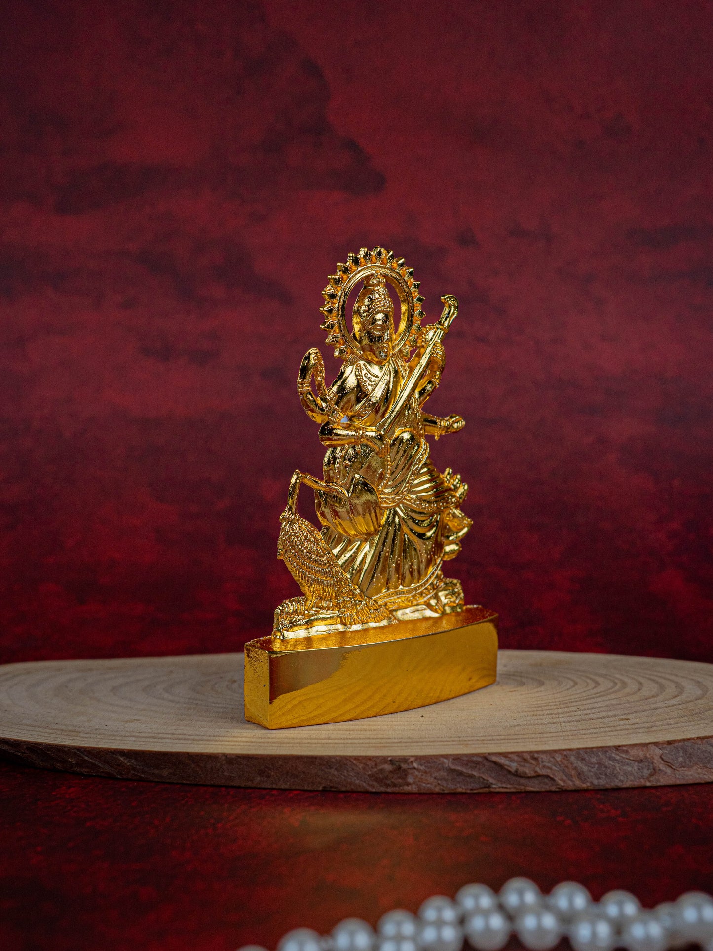 Saraswathi Murthi - Gold Finish - 4 inch - WBG1830-1