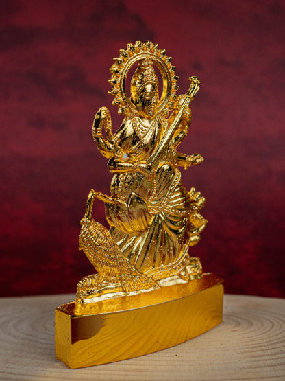 Saraswathi Murthi - Gold Finish - 4 inch - WBG1830-1