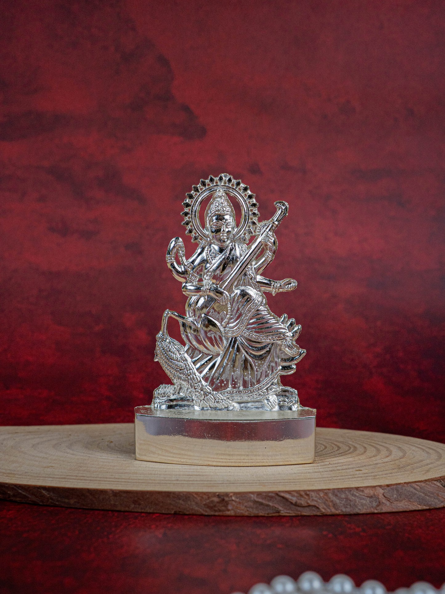 Saraswathi Murthi - Silver Finish - 4 inch - WBG1830-2