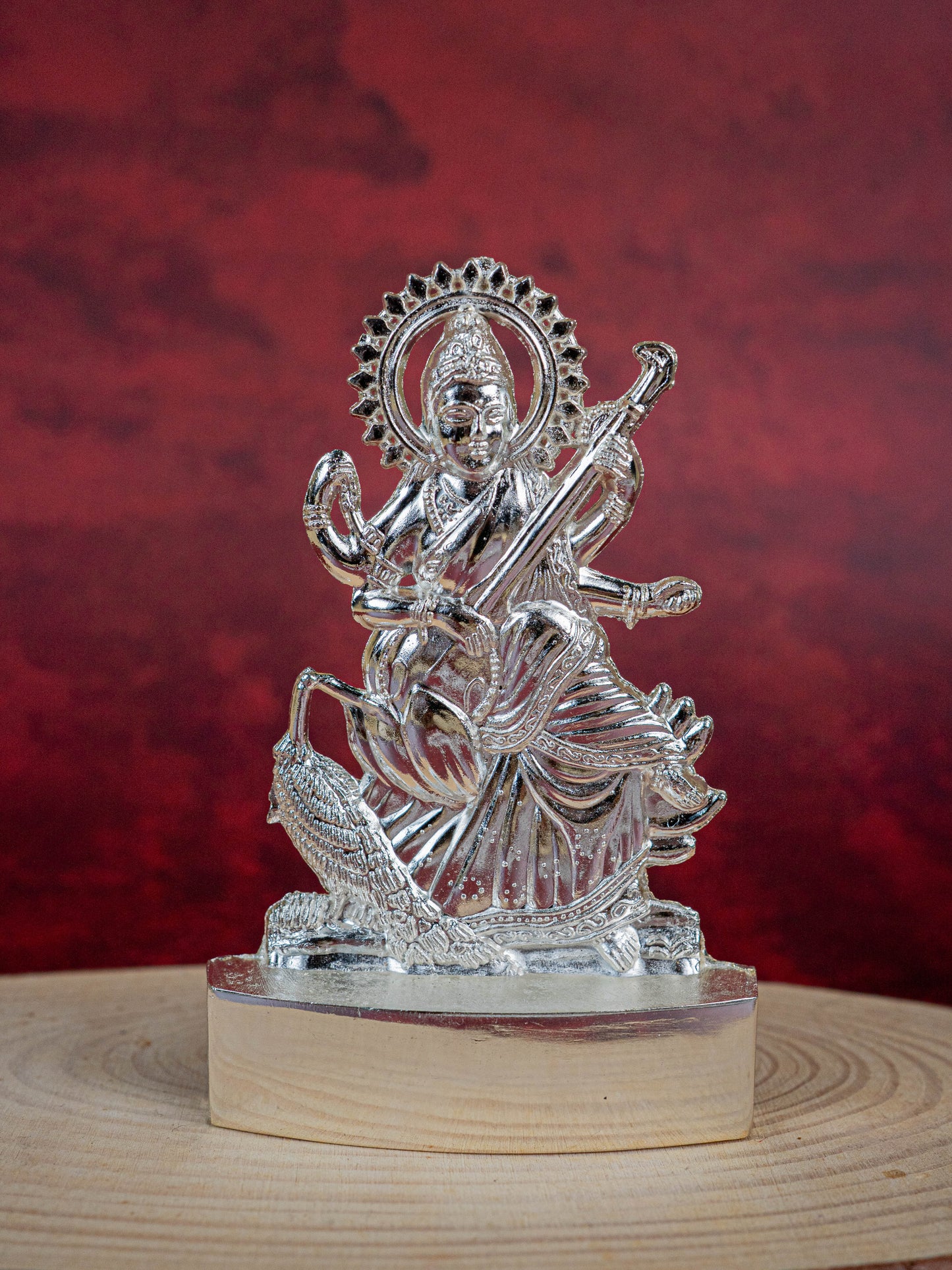 Saraswathi Murthi - Silver Finish - 4 inch - WBG1830-2