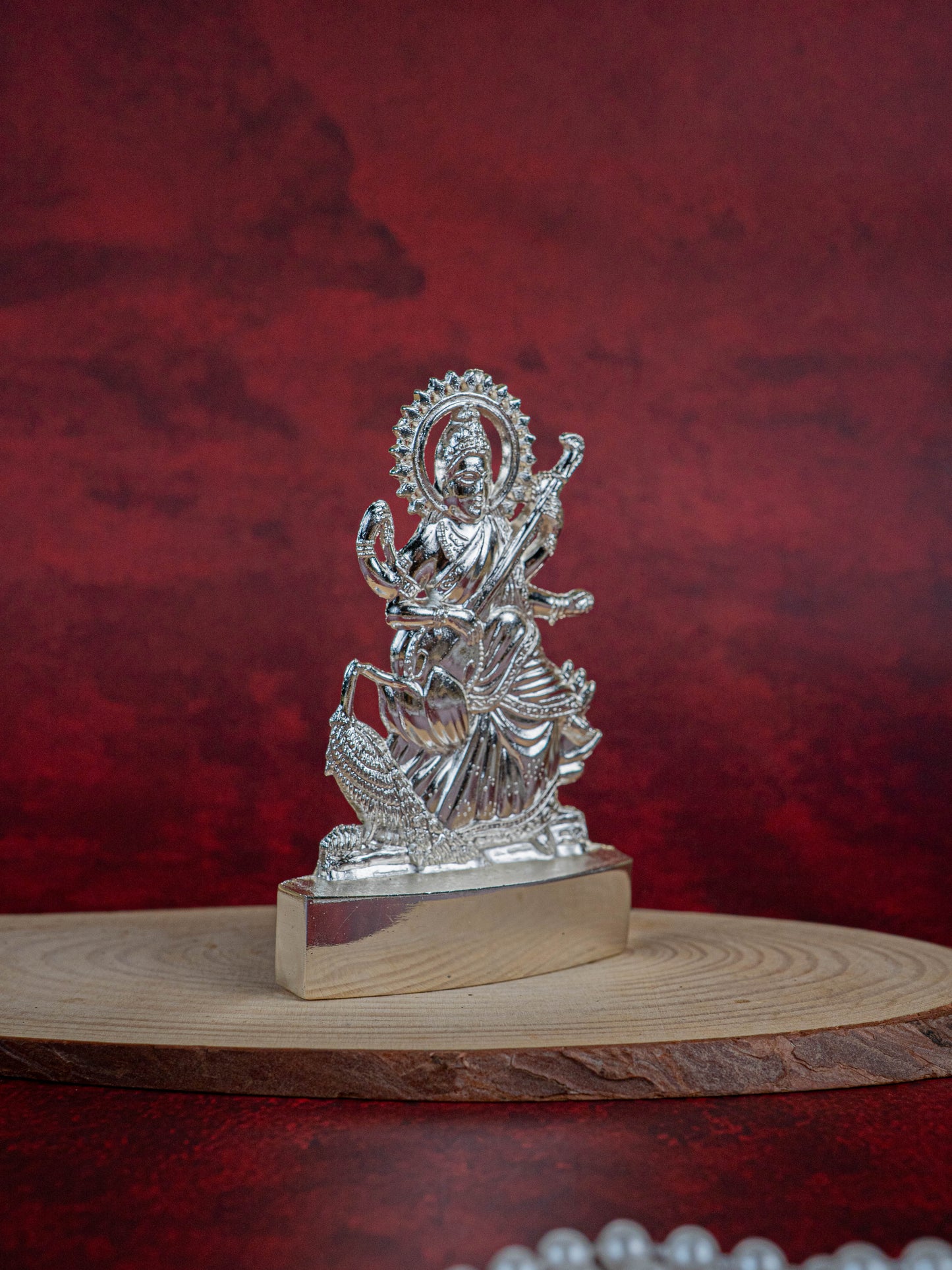 Saraswathi Murthi - Silver Finish - 4 inch - WBG1830-2