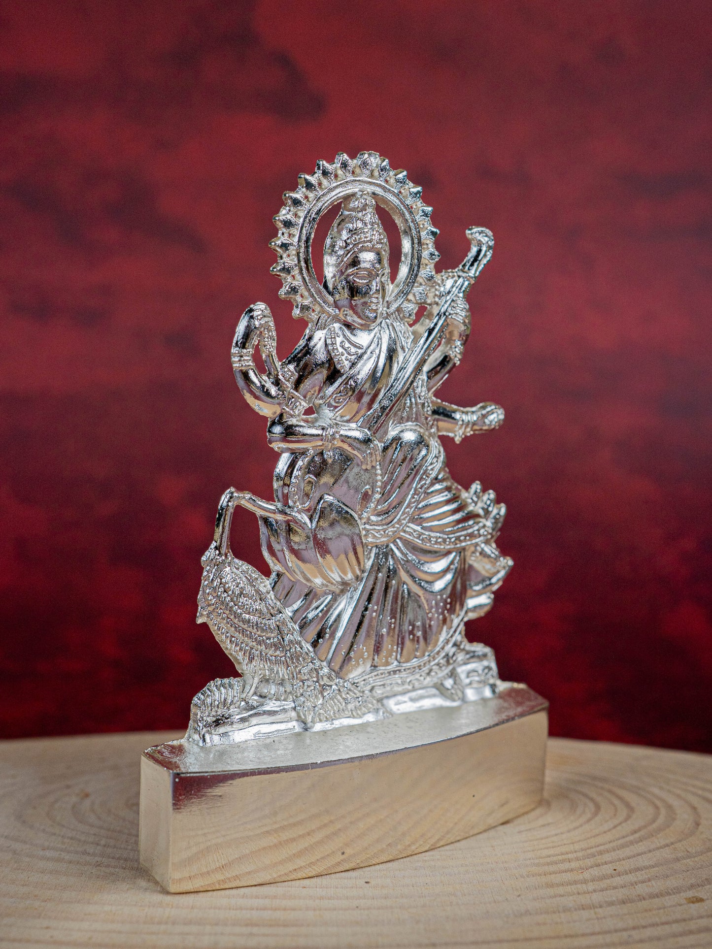 Saraswathi Murthi - Silver Finish - 4 inch - WBG1830-2