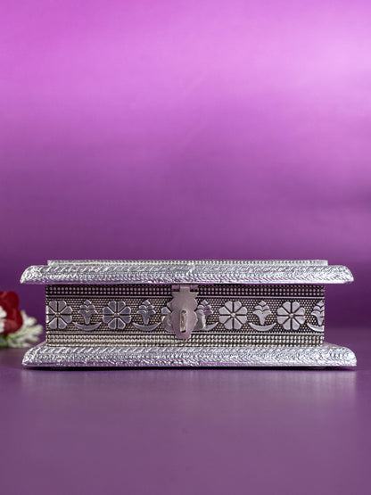 Customized - Oxidized Dry Fruit Box - 7x5 inch - Silver - WBG1831