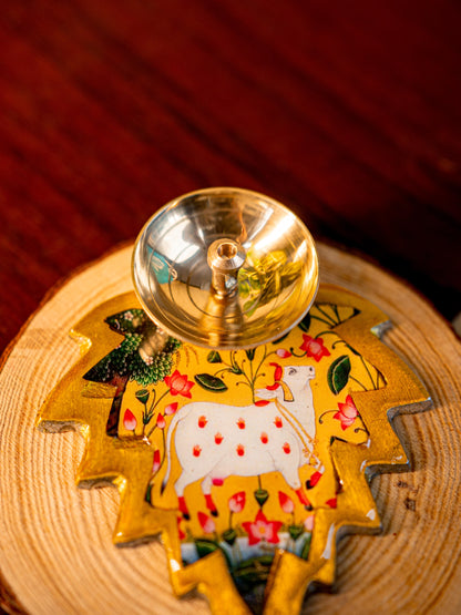 Brass Diya with Leaf - WBG1842
