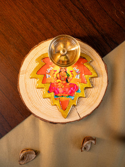 Brass Diya with Leaf - WBG1842