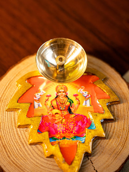 Brass Diya with Leaf - WBG1842