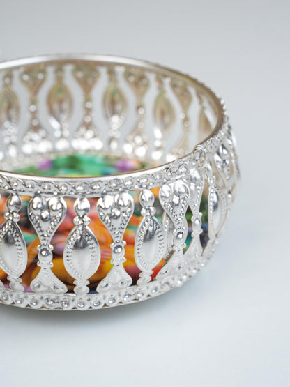 German Silver Bowl - Baby Krishna Design - 4 inch - WBG1861
