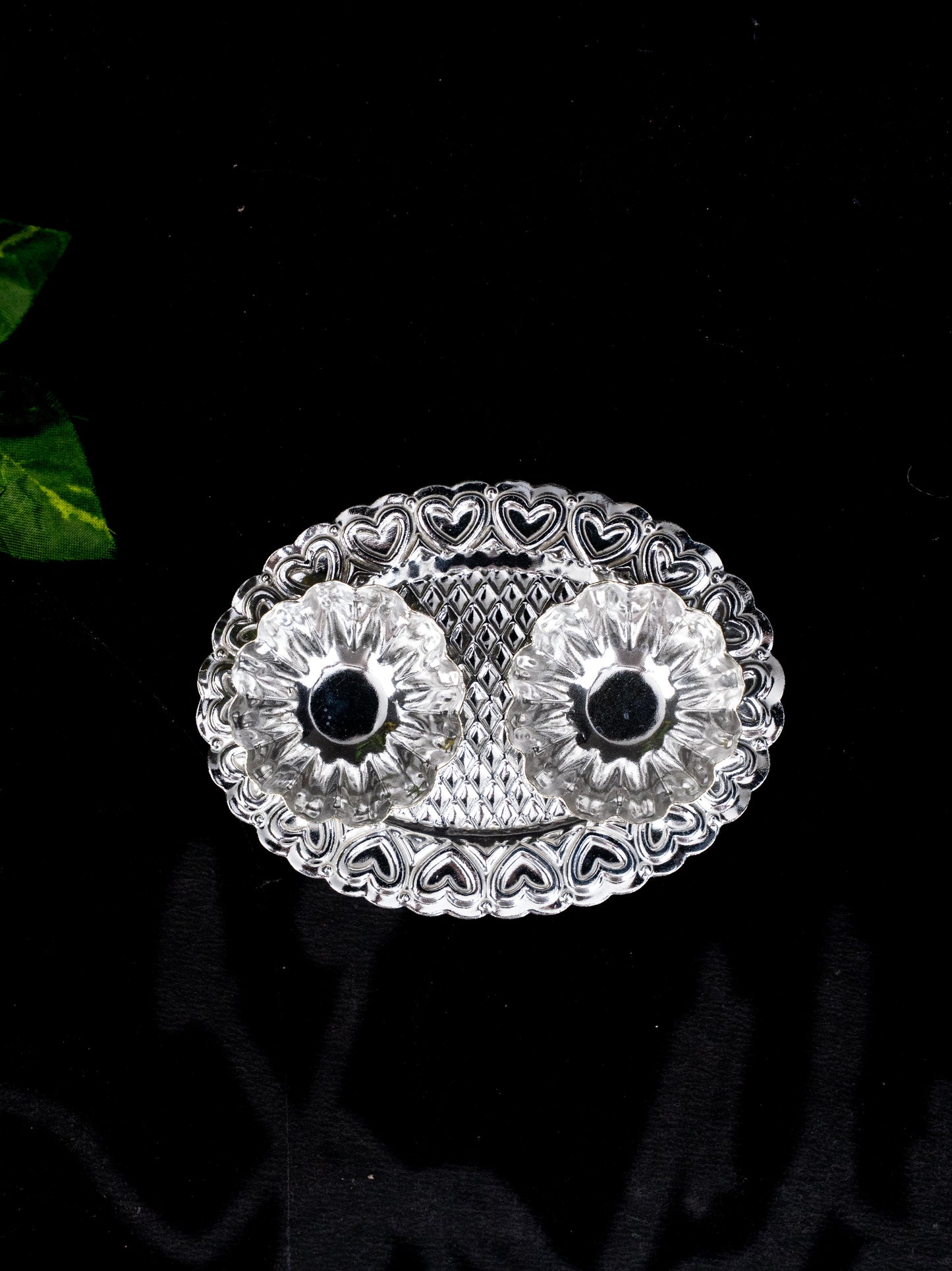 German Silver 2 Cup Kumkum Holder - WBG1863