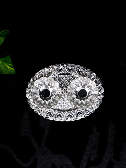 German Silver 2 Cup Kumkum Holder - WBG1863