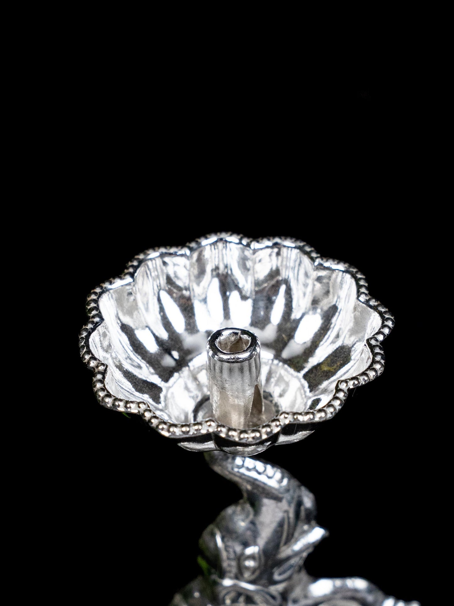 German Silver Diya with Elephant - WBG1864
