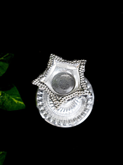 German Silver Five Face Diya with Elephant - WBG1865