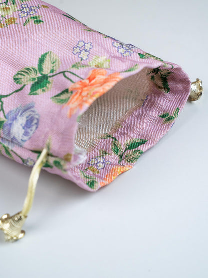 Floral Print String Bag - 11x7 Inch - WBG1873