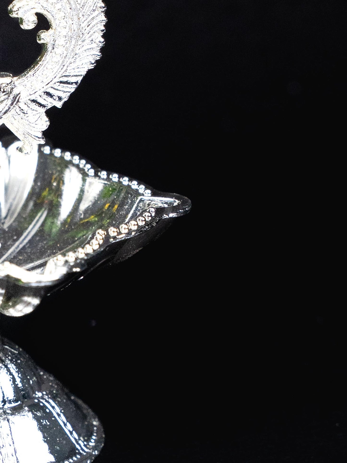 Zinc Alloy Annapakshi Diya - Silver - 3 inch - WBG1874-2