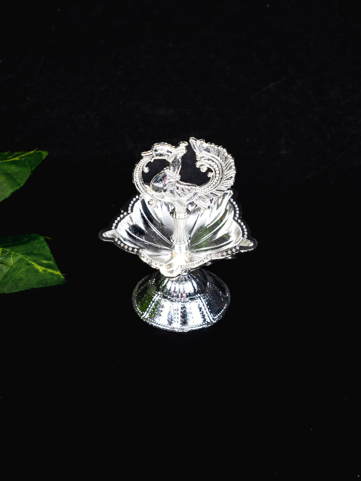 Zinc Alloy Annapakshi Diya - Silver - 3 inch - WBG1874-2