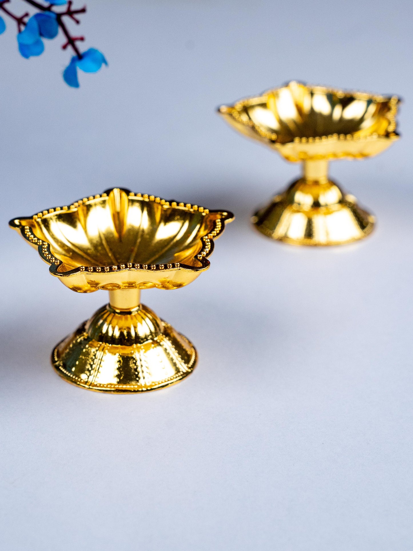Zinc Alloy - Five Face Diya - Set of 2 - Gold - WBG1875-1