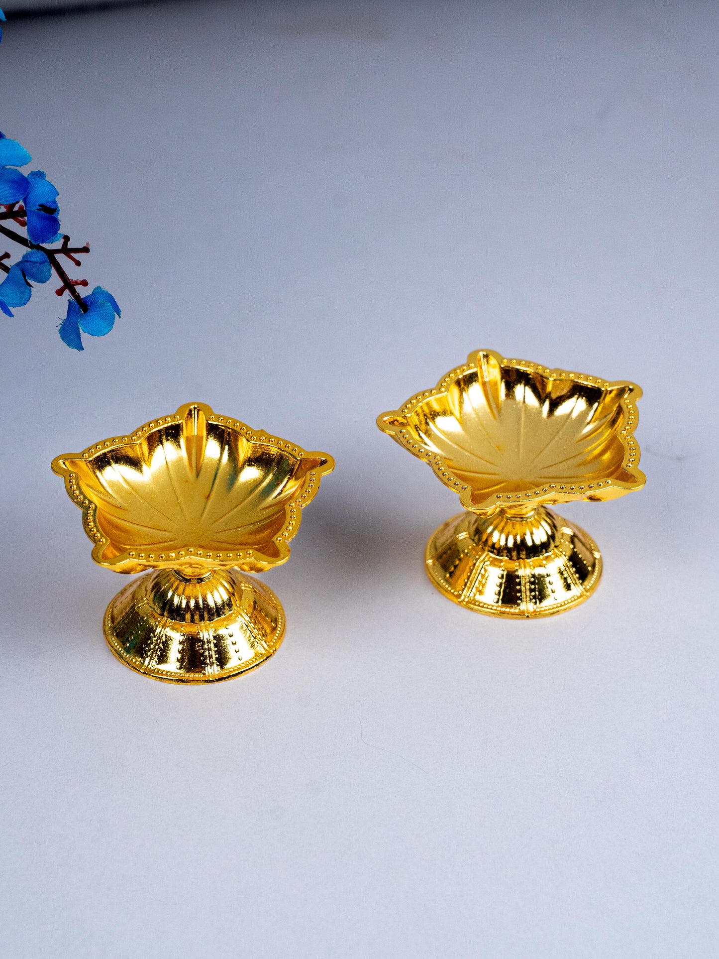 Zinc Alloy - Five Face Diya - Set of 2 - Gold - WBG1875-1