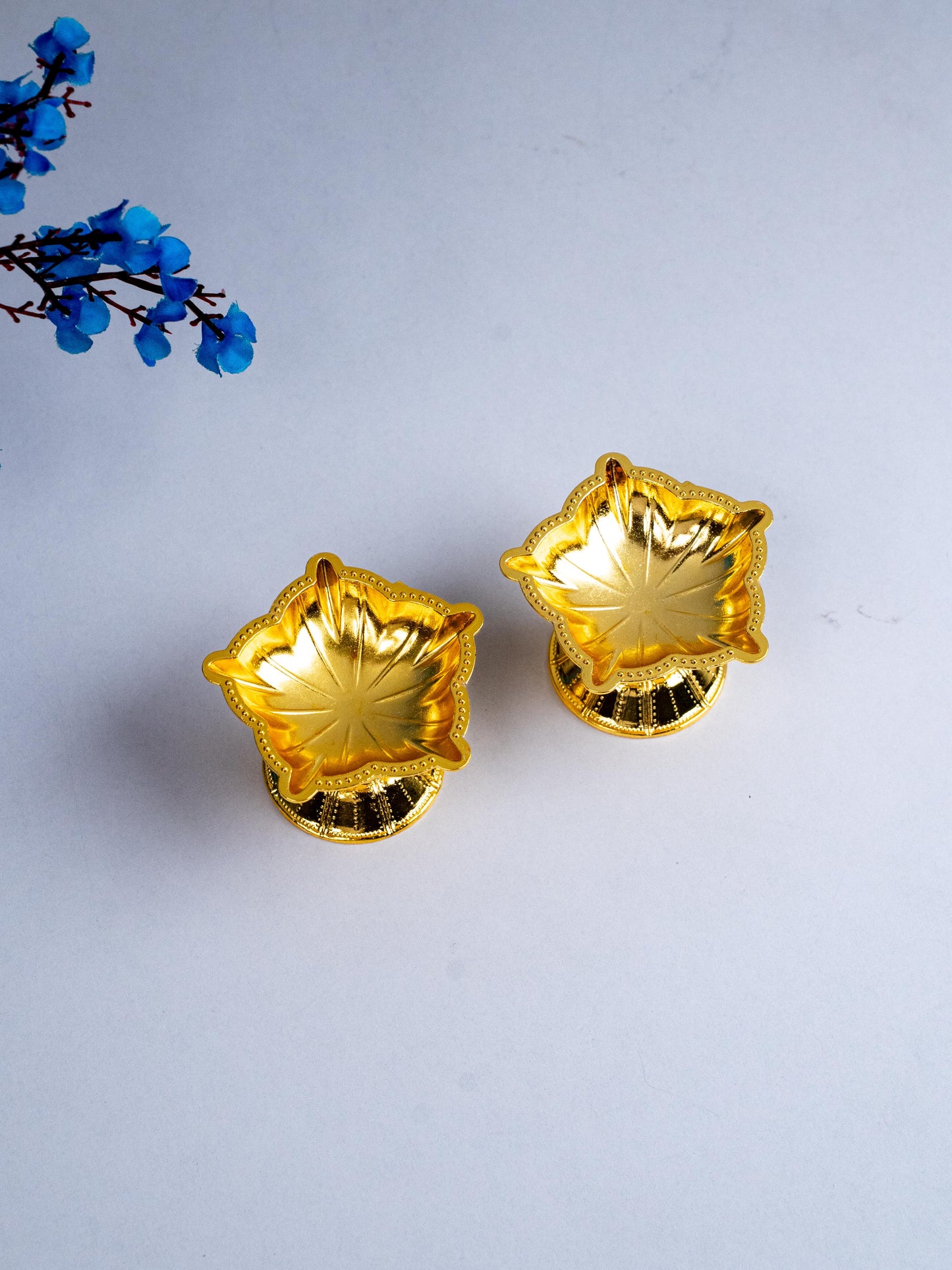 Zinc Alloy - Five Face Diya - Set of 2 - Gold - WBG1875-1
