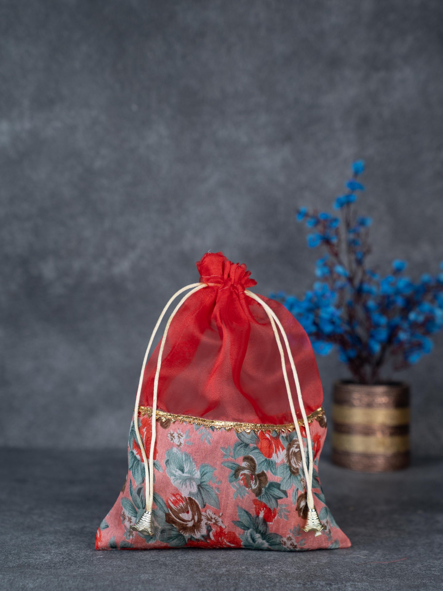Floral String Bag - 11x7 Inch - WBG1877